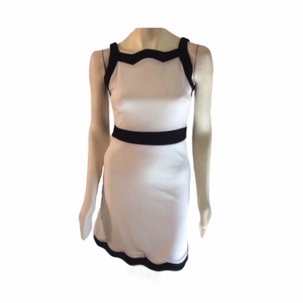 Elegant White and Black Women's Dress